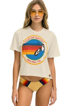 Boyfriend Tees | Aviator Nation SIGNATURE MALIBU BOYFRIEND TEE - VINTAGE WHITE VINTAGEWHITE