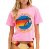 Boyfriend Tees | Aviator Nation SIGNATURE MIAMI BOYFRIEND TEE - NEON PINK NEONPINK