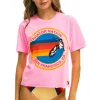 Boyfriend Tees | Aviator Nation SIGNATURE SAN FRANCISCO BOYFRIEND TEE - NEON PINK NEONPINK