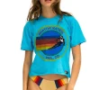Boyfriend Tees | Aviator Nation SIGNATURE VAIL BOYFRIEND TEE - NEON BLUE NEONBLUE
