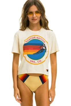 Boyfriend Tees | Aviator Nation SIGNATURE VAIL BOYFRIEND TEE - VINTAGE WHITE VINTAGEWHITE