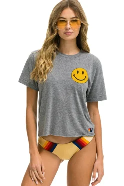 Boyfriend Tees | Tees | Aviator Nation SMILEY 2 BOYFRIEND TEE - HEATHER