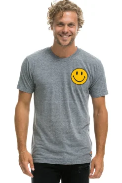 Tees | Tees | Aviator Nation SMILEY 2 CREW TEE - HEATHER GREY HEATHERGREY