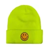 Beanies | Beanie | Aviator Nation SMILEY 2 FULL RIB BEANIE - NEON YELLOW NEONYELLOW