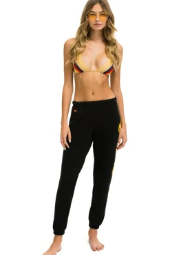 Sweatpants | Aviator Nation SMILEY 2 LIGHT WEIGHT SWEATPANTS - BLACK
