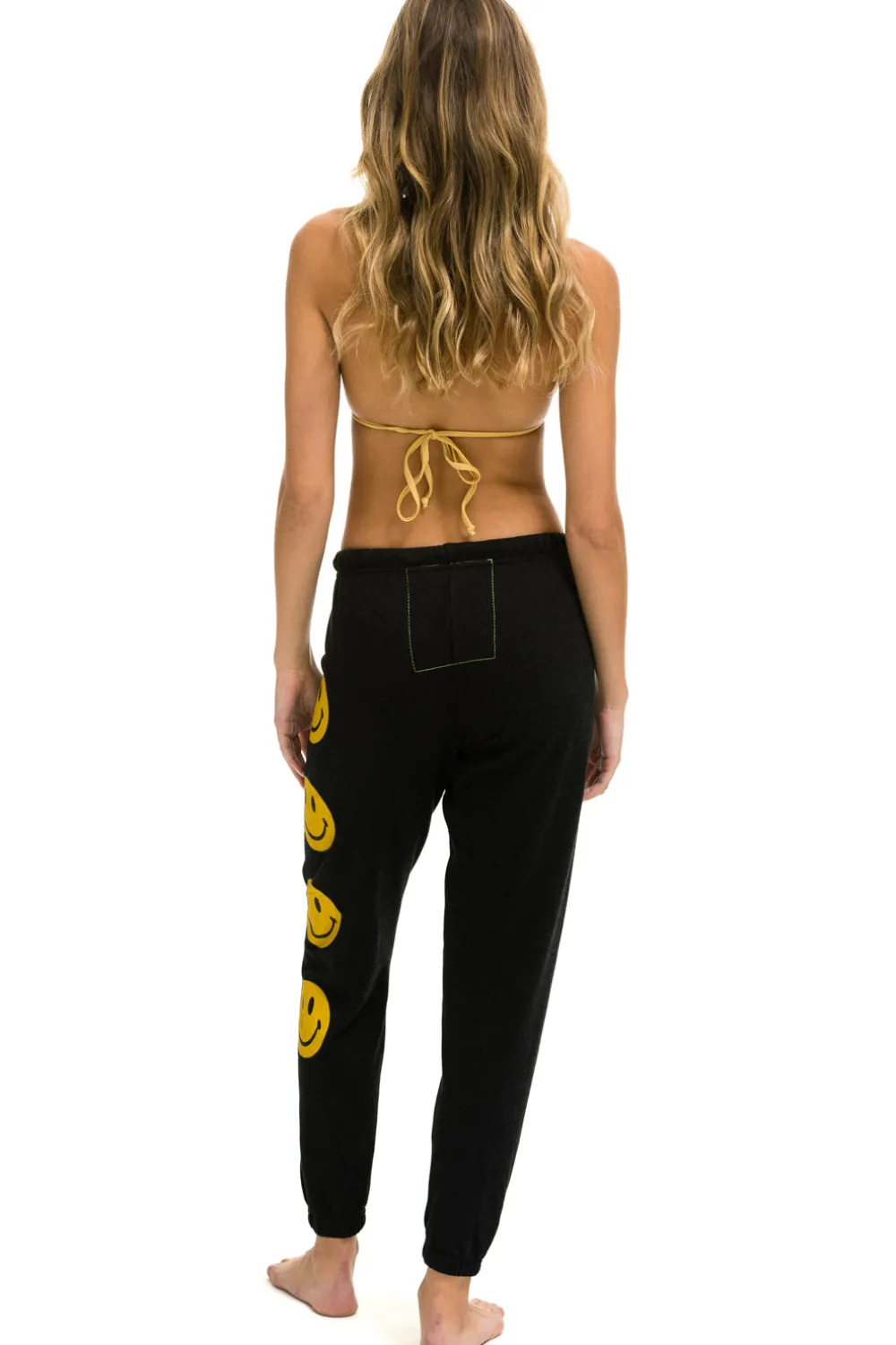 Sweatpants | Aviator Nation SMILEY 2 LIGHT WEIGHT SWEATPANTS - BLACK