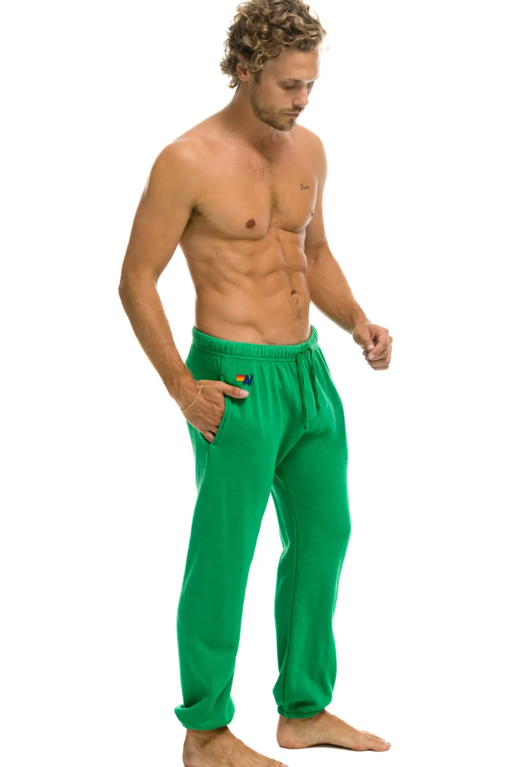 Sweatpants | Aviator Nation SMILEY 2 MENS SWEATPANTS - KELLY GREEN KELLYGREEN