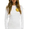 Tees | Aviator Nation SMILEY 2 THERMAL - WHITE