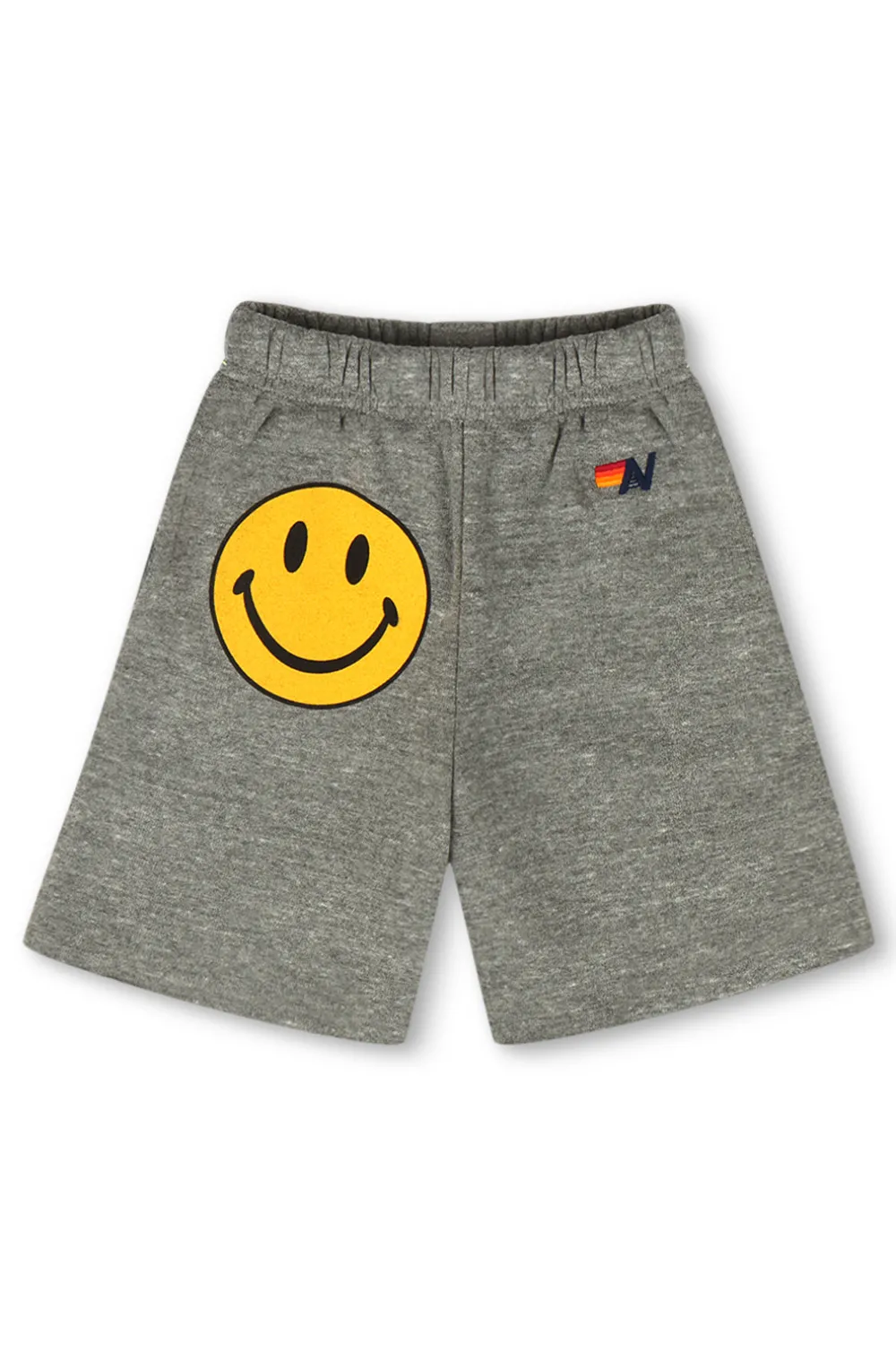 Kid's Shorts | Aviator Nation SMILEY KIDS SWEATSHORTS - HEATHER GREY HEATHERGREY