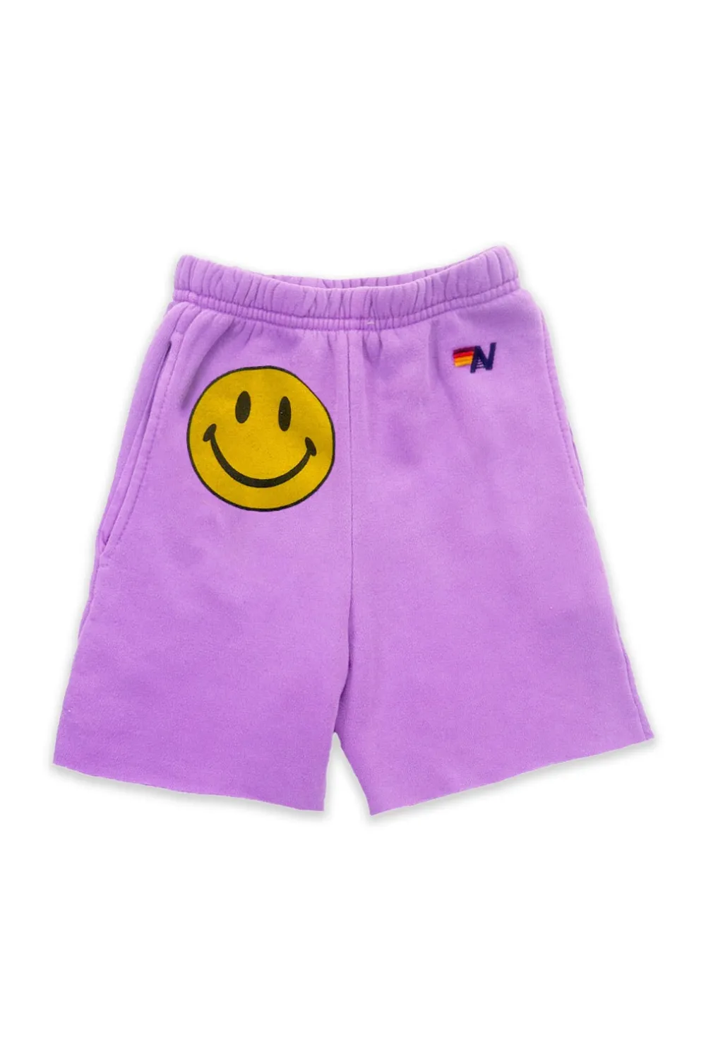 Kid's Shorts | Aviator Nation SMILEY KIDS SWEATSHORTS - NEON PURPLE NEONPURPLE