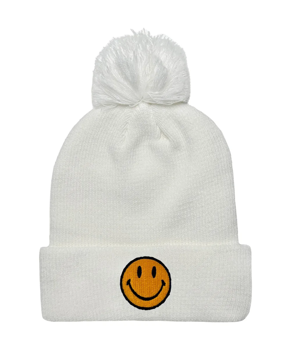 Beanies | Beanie | Aviator Nation SMILEY POM POM RIB BEANIE
