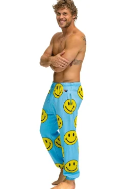 Sweatpants | Aviator Nation SMILEY REPEAT MENS SWEATPANTS - SKY
