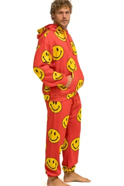 Sweatpants | Aviator Nation SMILEY REPEAT MENS SWEATPANTS - RED