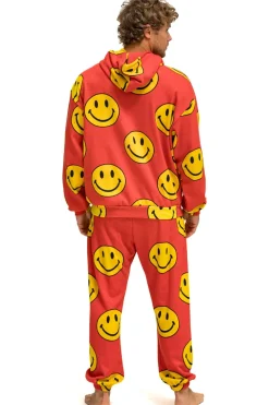 Sweatpants | Aviator Nation SMILEY REPEAT MENS SWEATPANTS - RED