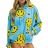 Hoodies | Hoodies | Aviator Nation SMILEY REPEAT RELAXED PULLOVER HOODIE - SKY