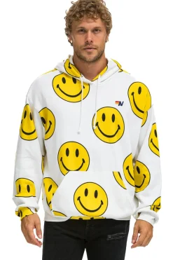 Hoodies | Hoodies | Aviator Nation SMILEY REPEAT RELAXED PULLOVER HOODIE - WHITE