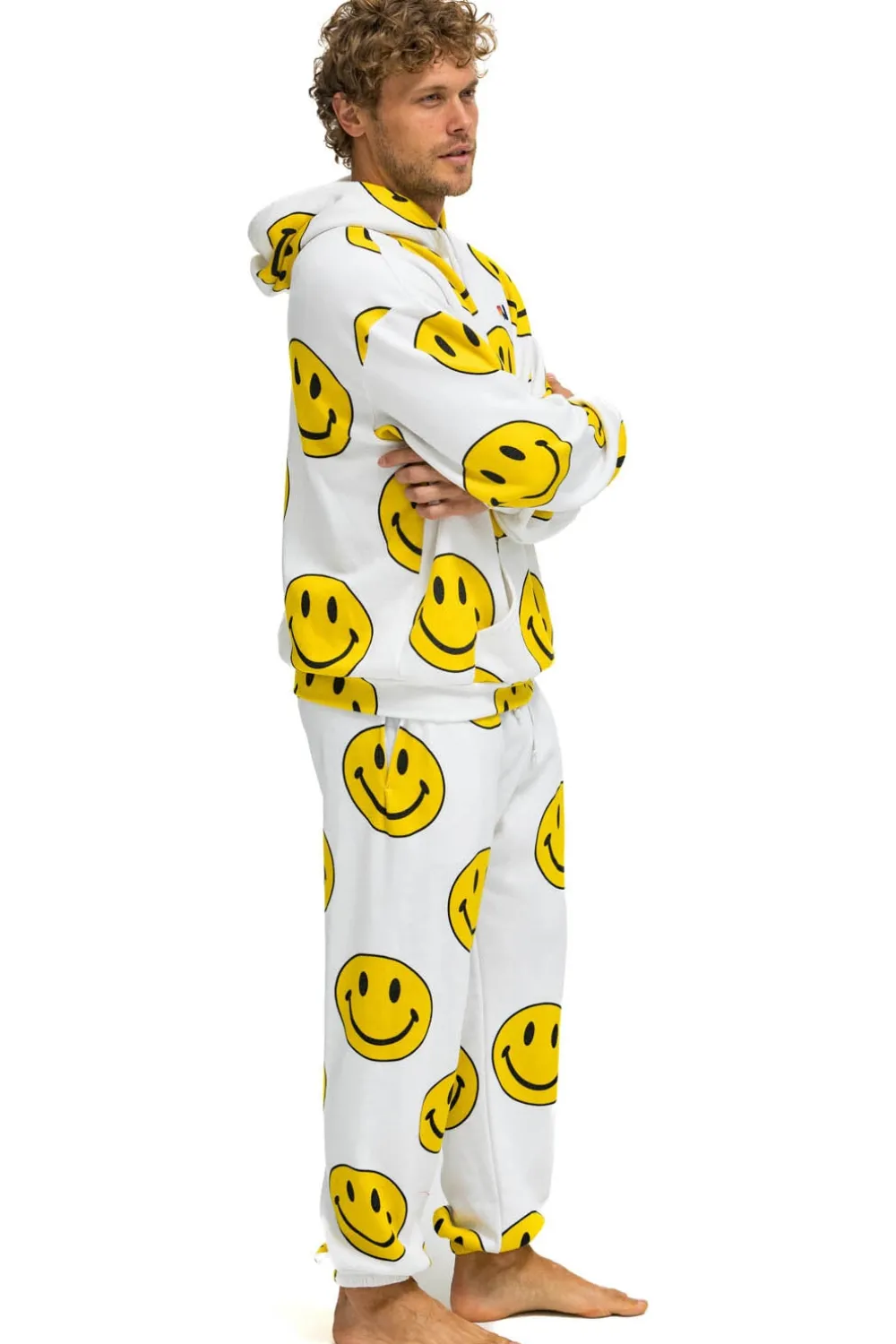 Hoodies | Hoodies | Aviator Nation SMILEY REPEAT RELAXED PULLOVER HOODIE - WHITE