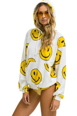 Hoodies | Hoodies | Aviator Nation SMILEY REPEAT RELAXED PULLOVER HOODIE - WHITE