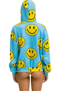 Hoodies | Hoodies | Aviator Nation SMILEY REPEAT RELAXED PULLOVER HOODIE - SKY
