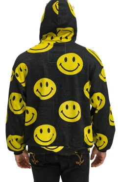 Hoodies | Hoodies | Aviator Nation SMILEY REPEAT RELAXED PULLOVER HOODIE - BLACK