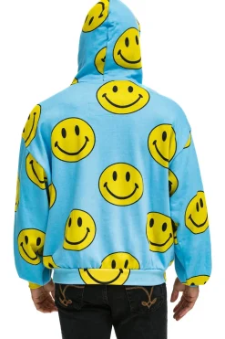 Hoodies | Hoodies | Aviator Nation SMILEY REPEAT RELAXED PULLOVER HOODIE - SKY