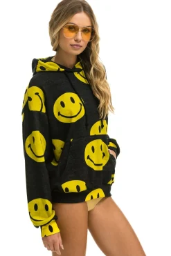 Hoodies | Hoodies | Aviator Nation SMILEY REPEAT RELAXED PULLOVER HOODIE - BLACK