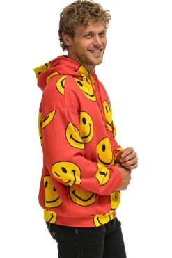 Hoodies | Hoodies | Aviator Nation SMILEY REPEAT RELAXED PULLOVER HOODIE - RED