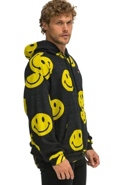 Hoodies | Hoodies | Aviator Nation SMILEY REPEAT RELAXED PULLOVER HOODIE - BLACK