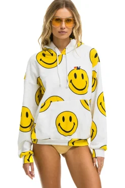 Hoodies | Hoodies | Aviator Nation SMILEY REPEAT RELAXED PULLOVER HOODIE - WHITE