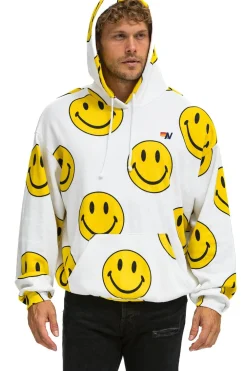 Hoodies | Hoodies | Aviator Nation SMILEY REPEAT RELAXED PULLOVER HOODIE - WHITE