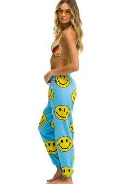 Sweatpants | Aviator Nation SMILEY REPEAT SWEATPANTS - SKY