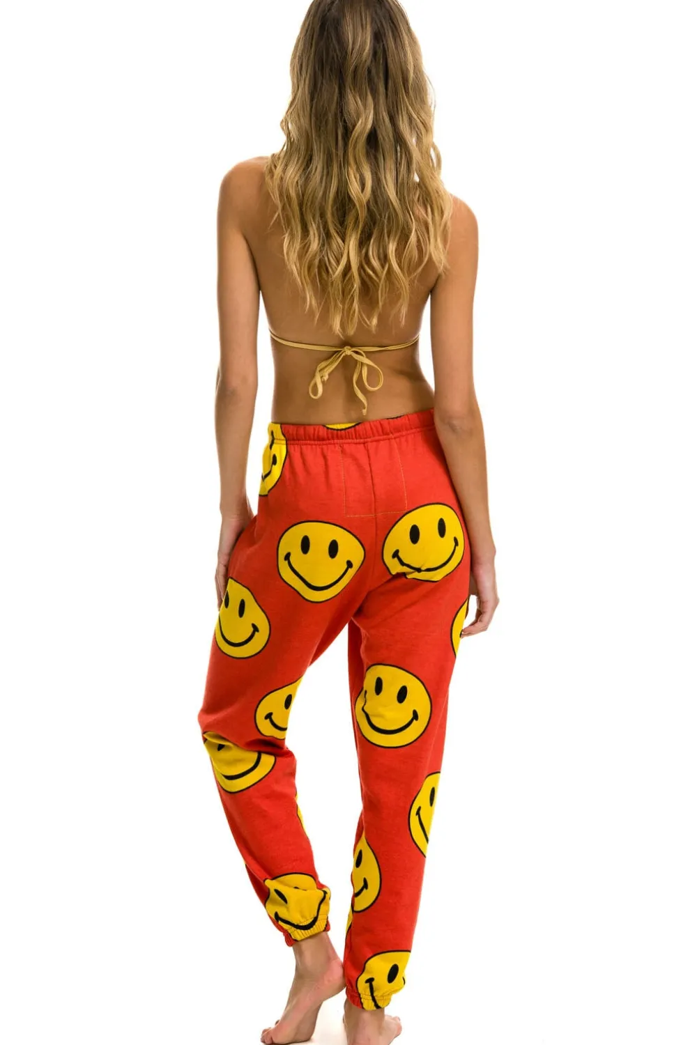 Sweatpants | Aviator Nation SMILEY REPEAT SWEATPANTS - RED