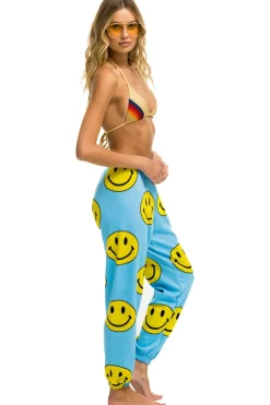 Sweatpants | Aviator Nation SMILEY REPEAT SWEATPANTS - SKY