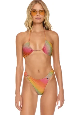 Swim Bottoms | Aviator Nation SPARKLE GYPSY RING HI-CUT FULL COVERAGE BIKINI BOTTOMS - RAINBOW