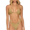 Swim Bottoms | Aviator Nation SPARKLE GYPSY RING HI-CUT FULL COVERAGE BIKINI BOTTOMS - SAND