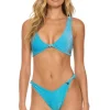 Swim Tops | Aviator Nation SPARKLE RIVIERA KNOT FRONT TOP BIKINI TOP - SKY