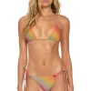 Swim Bottoms | Aviator Nation SPARKLE TURKS SIDE TIE CHEEKY BIKINI BOTTOMS - RAINBOW
