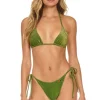 Swim Tops | Aviator Nation SPARKLE TURKS TRIANGLE BIKINI TOP - ARMY