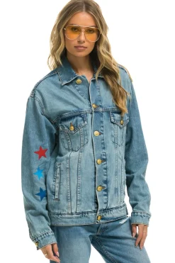 Denim | Denim | Aviator Nation STOKED OVERSIZED CONCERT DENIM JACKET - VINTAGE