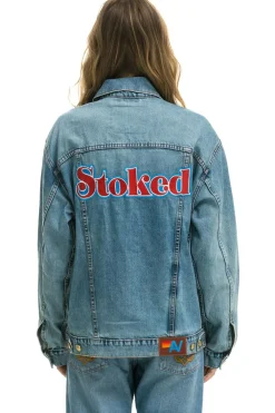 Denim | Denim | Aviator Nation STOKED OVERSIZED CONCERT DENIM JACKET - VINTAGE