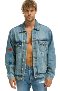 Denim | Denim | Aviator Nation STOKED OVERSIZED CONCERT DENIM JACKET - VINTAGE