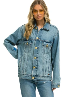 Denim | Denim | Aviator Nation STOKED OVERSIZED CONCERT DENIM JACKET - VINTAGE