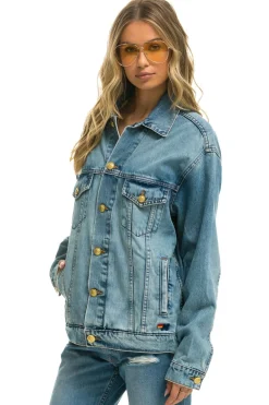 Denim | Denim | Aviator Nation STOKED OVERSIZED CONCERT DENIM JACKET - VINTAGE