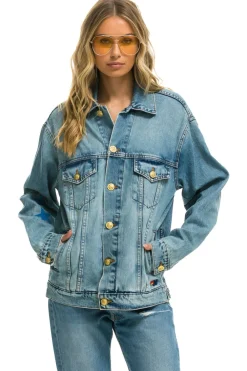 Denim | Denim | Aviator Nation STOKED OVERSIZED CONCERT DENIM JACKET - VINTAGE