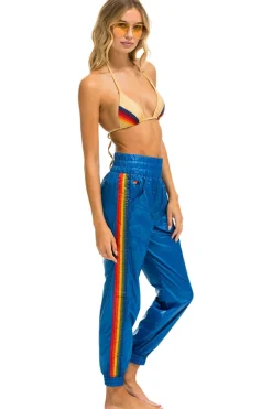 Sweatpants | Aviator Nation 5 STRIPE HI RISE WIND PANT - SNORKEL BLUE SNORKELBLUE