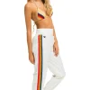 Sweatpants | Aviator Nation 5 STRIPE HI RISE WIND PANT - VINTAGE WHITE VINTAGEWHITE