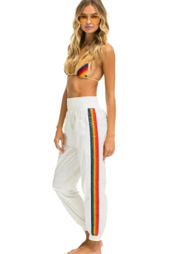 Sweatpants | Aviator Nation 5 STRIPE HI RISE WIND PANT - VINTAGE WHITE VINTAGEWHITE