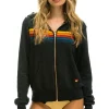 Hoodies | Hoodies | Aviator Nation 5 STRIPE HOODIE - CHARCOAL