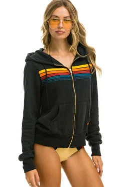 Hoodies | Hoodies | Aviator Nation 5 STRIPE HOODIE - CHARCOAL