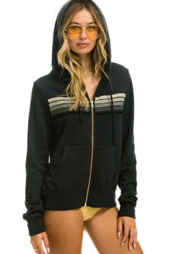Hoodies | Hoodies | Aviator Nation 5 STRIPE HOODIE - CHARCOAL // GREY STRIPES CHARCOAL//GREYSTRIPES